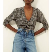 Blouse imprimée manches 3/4 avec nuds LAZNA - Sessun